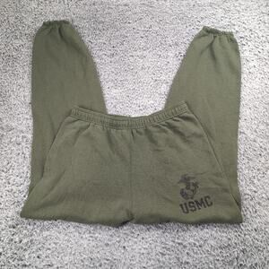 Vintage USMC Sweatpants Men Medium Green Athleisure Tapered Leg Jogger Training